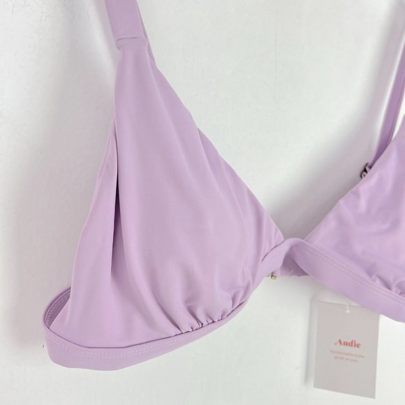 NWT Andie Swim The Caicos Top Flat Bikini Top Light Purple Size Large L NEW - Picture 2 of 9